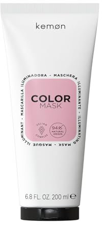 Kemon - Color Mask, aufhellende Maske für gefärbtes Haar, verleiht Glanz und Geschmeidigkeit, fördert UV-Schutz durch Conditioner- und Schutzmittel, 200 ml