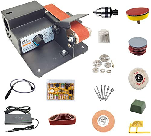 GLJTUO Lijadora De Banda, Mini Lijadora De Banda DIY, Afilador De Bordes Apex De Cuchillo Eléctrico, Máquina Pulidora Multifuncional, Máquina Lijadora De Banco Pequeña, Velocidad,Almighty