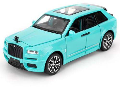 Imtfzct Rolls-Royce Cullinan Modellino di auto con funzione Suono e Luce, Macchina giocattolo con funzione Pull-Back in qualità da collezione, Regalo per Bambini (Blu)