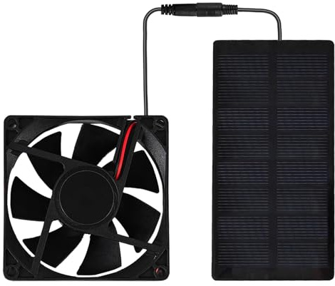 Brrnoo Solarventilatoren für den Außenbereich, Mini-Solar-Abluftventilator mit Epoxidharz-Laminierung und IP65-Wasserdichtigkeit für Camping Zuhause Wohnmobile Gewächshäuser Abluftlösung