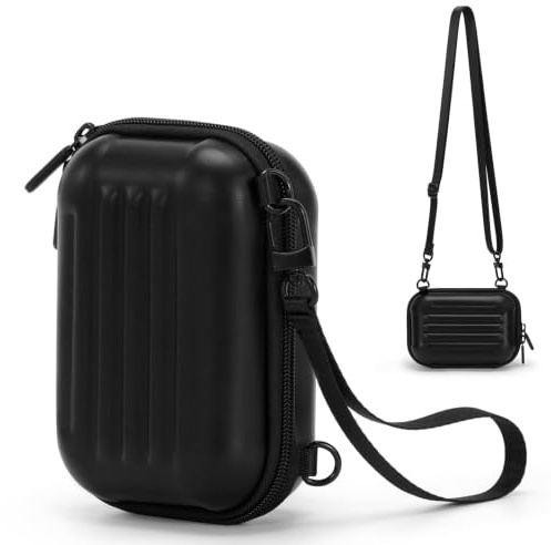 Cwatcun Kameratasche,Kleine Digitalkamera Tasche wasserdichte Fotokamera Tasche mit 2 Tragemöglichkeiten, für Canon PowerShot/GoPro/Kodak,Schwarz