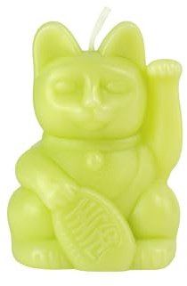 Lucky Candle Kerze in Form einer Glückskatze Light Green Geruchslos aus Paraffinwachs