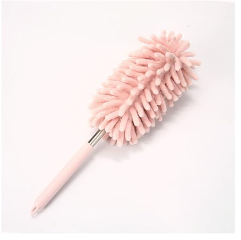 VNJUGF 1pc Poignée Extensible Plumeau Télescopique Brosse À Poussière Brosse À Toile D'araignée Attrape Acariens Espace Poussière Voiture Maison Outils De Nettoyage wanglan(Rose)
