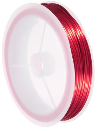 QUARKZMAN 20 Gauge(0.8MM) Filo Di Rame Per Creazione Di Gioielli Resistente Allo Scurimento Filo Per Perline Per Forniture Artigianali Di Gioielli, Rosso, 14M