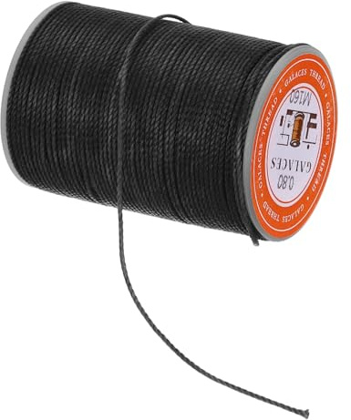 QUARKZMAN 60 Iarde Filo Cerato 0.8mm Con Perle Di Cera Per Creazione Nero | Cucitura In Pelle, Di Gioielli