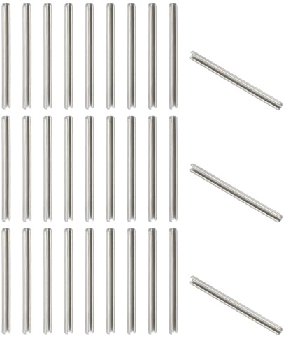 PATIKIL 50 Stück Hohlsplinte Sortiment Set, M3 x 40 mm Spannstifte Sortiment Kit, 0.6 mm dick 304 Edelstahl Sprengring Set, für Heimwerker Automobil Maschinenreparatur, Silber