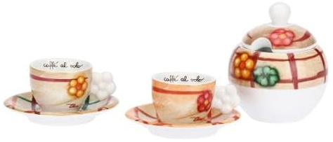 THUN Zuccheriera con 2 tazzine caffè codette