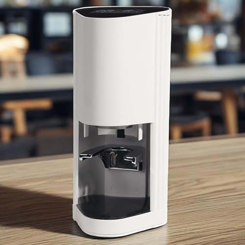 vnmudzeo 58 mm Automatic Coffee Tamper,Force & Tamp Cycles Adjustable,30 w Commercial Electric Bean P0wder Machine,Liftable Bracket,White