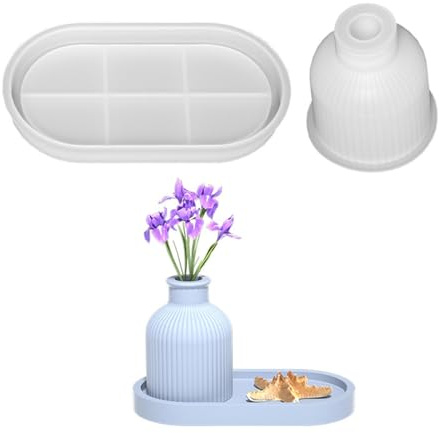 ASHLUYAK Storage Box Vase Silicone Molds Set Handmade Flowerpot Candle Jar Gypsum Concrete Cement Mould Tray Resin Mold Craft