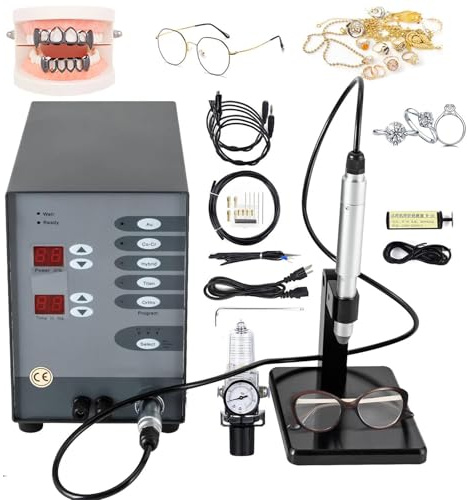 Permanent Jewelry Welder kit,Spot Welding Machine, Automatic Pulse Argon Arc Welding Machine, Weldable Solid Gold,Aluminum,Titanium Welding and Orthodontics ​for Jewelry Restoration,100W, 50-600A