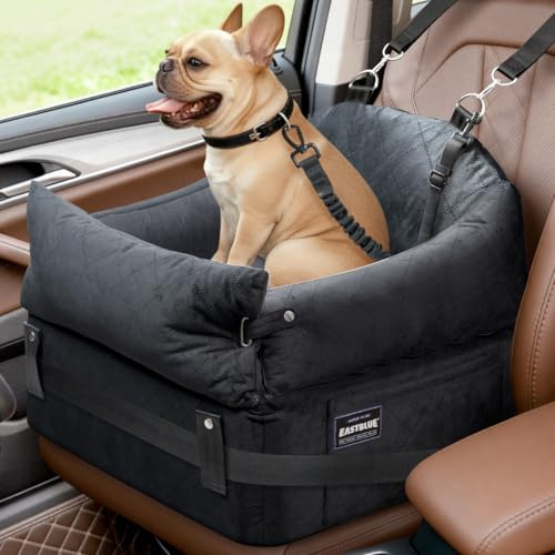 EASTBLUE Dog Booster Car Seat: Elevated Car Seat for Small Medium Dogs 0-35 lbs Washable & Safety Dog Travel Bed with Memory Foam Cushions for Pet Puppy Cat