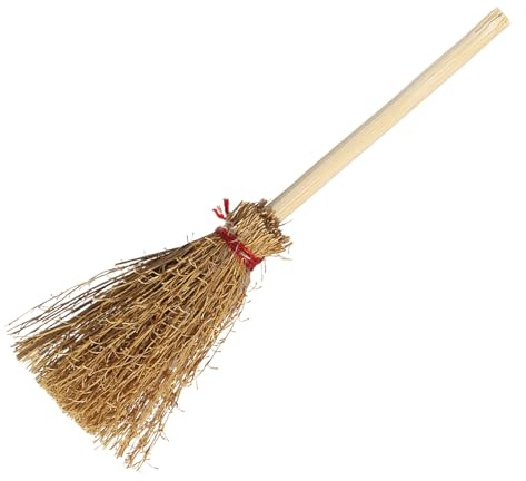 Escoba de Halloween, pequeña escoba de paja, accesorio de brujas para actuaciones teatrales, vacaciones, reuniones familiares, espectáculos de máscaras
