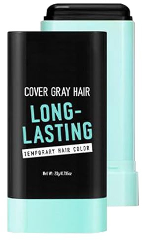 Duroecsain Crayon de coloration pour cheveux foncés pour couvrir les cheveux blancs, crayon de couleur naturelle pour un usage quotidien en salon pour cuir chevelu, barbe, femmes et hommes