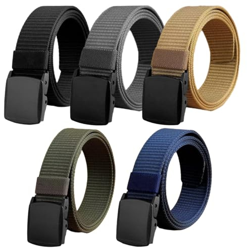 5 Piezas Cinturones Hombre Trabajo 130cm, Ajustable Cinturón Nylon