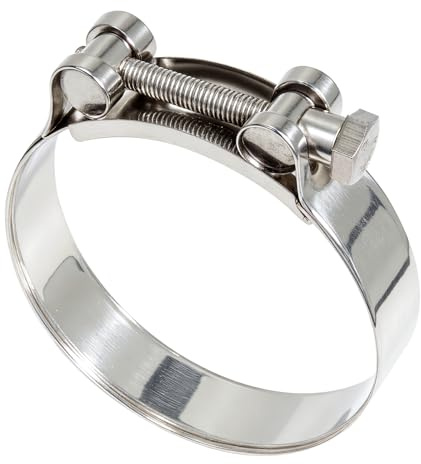KINETOX 2 Pièces Collier Echappement 86-91mm Raccord Echappement Collier De Serrage Inox Métallique Libération Rapide Adaptation Universelle Manchon Echappement Pour Voitures Moto Navire Industrie