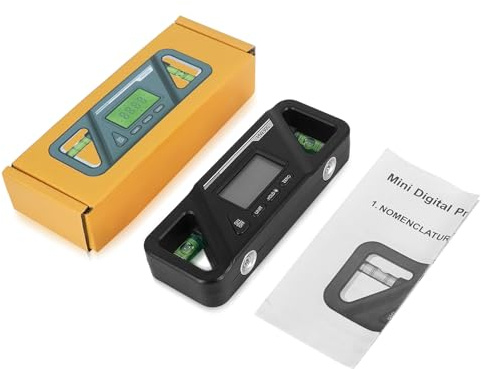 Digitaler Billet-Torpedo-Niveau-Winkelmesser und Präzisions-Neigungsmesser, 90-Grad-Winkelmesser aus schwarzem ABS mit Neodym-Magnetbasis, zwei Messmodi und automatischer (Schwarz)
