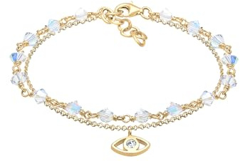 Elli Armband Damen Evil Eye mit Kristalle 925 Sterling Silber vergoldet