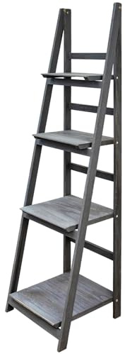 Kingpower Scaffalatura da parete in legno, per cucina, soggiorno, bagno, moderna, 4 ripiani, decorazione per foto, piante in 4, colore: grigio