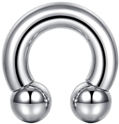 Funseedrr Innengewinde Hufeisen Piercing Ring med Kugel Intim cirkulär skivstång piercing Chirurgenstahl (2 2,5 3 4 5 6 8 10 mm Dicke), Rostfritt stål, stål, utan sten