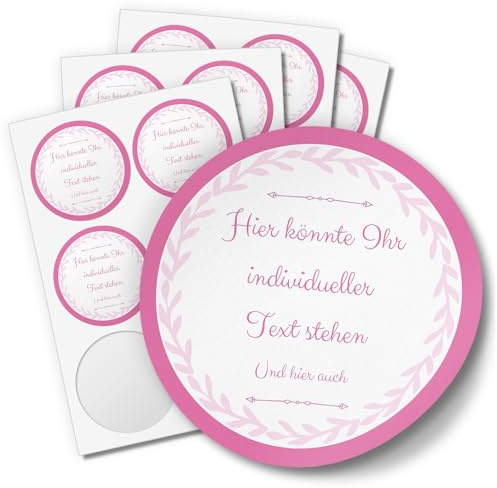 24 PERSONALISIERTE runde Etiketten mit Motiv: Schlichtes Rosa - Ihre Aufkleber online selbst gestaltet, ganz individuell