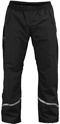 Rubberneck NXSVN Pantalones de Lluvia - Alta Visibilidad con Cinta Reflectante 3M, Transpirable, Reforzado (Negro Talla XL)