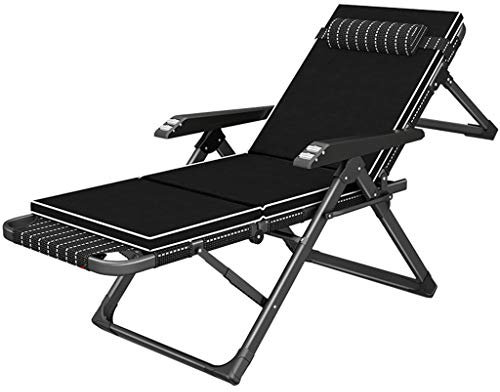 LHNLY-Liegen Sonnenliege Saunaliege Recliner Relaxsessel mit Massagefunktion Metall Gestell Relaxliegen Klappbar für Wohnzimmer Balkon | Liegestühle Liegestuhl Bürostuhl Liegender, Schwarz