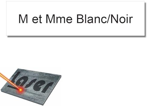 Mygoodprice Targhetta autoadesiva con incisione per campanello e citofono, 6 x 1,5 cm, personalizzabile da 1 a 2 righe, bianca con scritta nera