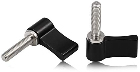 SPEEDWOX 2 Stück M5 20 mm Schraube mit Griff Daumenhebelschraube Drehknopf (schwarz)