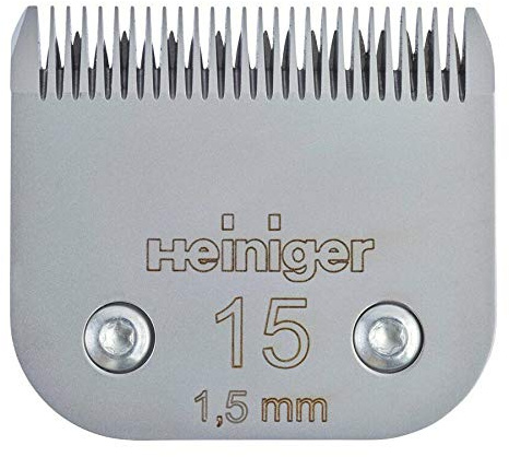 Eider Heiniger Saphir Scherkopf #15/1,5 mm Katzen-/Hundeschur - für Hunde, Katzen und Kleintiere - passend zu Heiniger Saphir, Andis, Aesculap FAV5, Moser, Oster, Wahl
