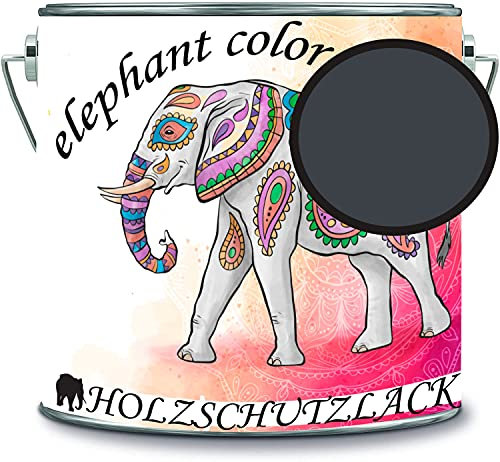 Holzschutzlack Holzlack Holzlasur wetterbeständiger Langzeitschutz Wetterschutzfarbe Holzschutzfarbe RAL 7016 Anthrazitgrau // elephant color