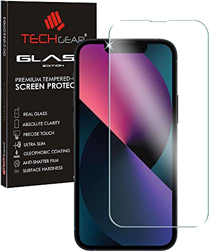 TECHGEAR Schutzfolie kompatibel mit iPhone 16e, iPhone 14, iPhone 13/13 Pro - Displayschutzfolie aus gehärtetem Glas [9H Härte] [Crystal Clarity] [Kratzfest] [Nein-Bläschen]