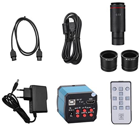 BuyWeek Digital Mikroskop Kamera, 14MP HDMI HD 1080P Industrie Mikroskop Lupe Kamera USB Stereo Mikroskop Adapter(EU-Stecker)