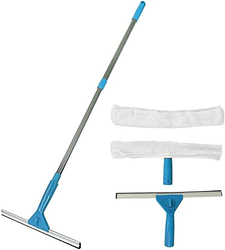 MantraRaj Telescopic Window Cleaner Kit Equipment Extendable Pole Soft Window Cleaner Mop Squeegee Head Cleaning Indoor Outdoor Glass Cleaner