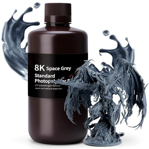 ELEGOO 8K Resin 3D Drucker Resin 1000g Weltraum Grau, LCD 405nm UV 3D Resin Hohe Präzision Schnelle Aushärtung Standard 3D Printer Resin