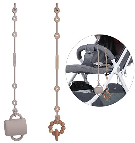 REOEWE Cup Catcher, Sicherheitsgurte Für Spielzeug, Lebensmittelqualität Silikon Trinkbecher Halteriemen Für Kinderwagen Hochstuhl Autositz Fechten, BPA-frei, 2er-Pack