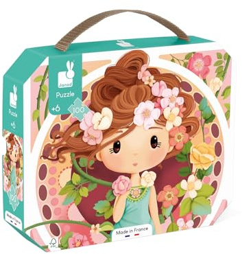 Janod - Puzzle Inspiriert von Mucha - 100-teiliges Puzzle - Lernspiel - Fördert Geduld und Fingerfertigkeit - FSC-Zertifiziert - Ab 6 Jahre, J02578