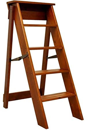Tabouret d'échelle en Bois à 5 marches Escabeaux Portables Chaises Escalade Escabeau Pliant for la Maison et Le Bureau (Color : C)