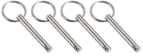 METALLIXITY Schnellverschluss Stifte (6mmx50mm) 4Stk Karbonstahl Ziehbolzen - für Schiffbau Schiffsausrüster Boot Oben