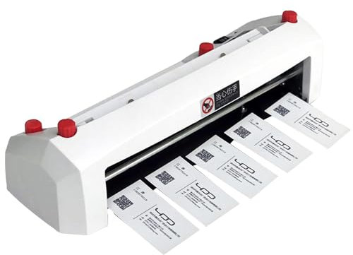 Qiang Elektrischer Visitenkartenschneider,Automatische Bindemaschine,Automatischer Kartenvorschub,Verstellbarer Namenskartenschneider Für 8,9X5,1Cm Kartenschnittstärke (120G-300G)