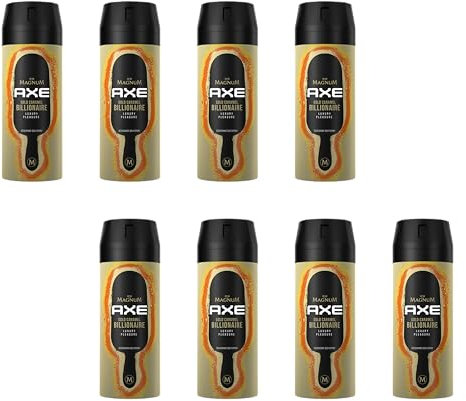 Axe Bodyspray Magnum Gold Caramel Billionaire Limited Edition Deo ohne Aluminiumsalze bekämpft geruchsbildende Bakterien und unangenehme Gerüche 8x 150 ml
