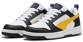 PUMA PUMA Rebound V6 Lo JR - Scarpe da Ginnastica Unisex, PUMA Black-Yellow Sizzle-PUMA White,