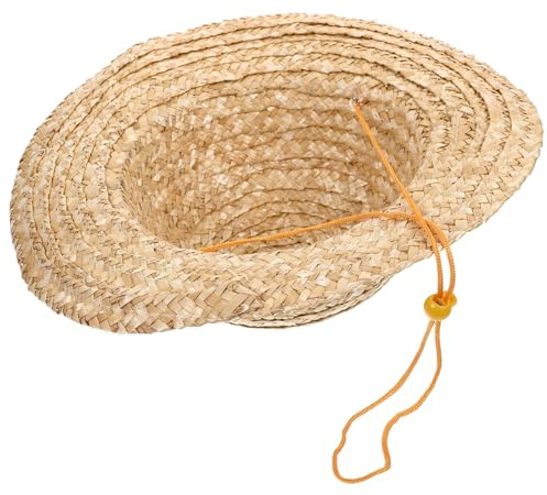 OATIPHO Sombrero Tejido de Paja para Niños, Beige, 31cm, 1 Pieza | Circunferencia Ajustable 52-56cm, Cómodo de Llevar, para Verano y Disfraces