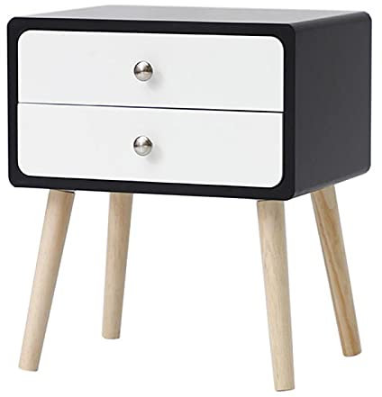 CVNIMV Nachttisch, Schubladenkommode, Massivholz, Nachttisch für Schlafzimmer, klein, minimalistisch, modern, Nachttisch, Nachttisch, schmaler Schrank, Doppelschublade