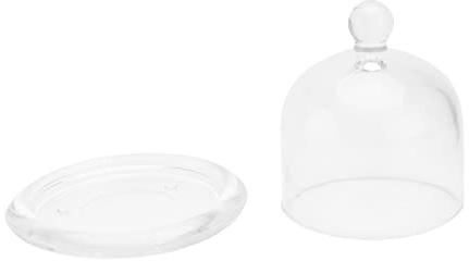 COLLBATH Glass Cover Ornaments Creative Bell-shaped Lemon Cake Cover Food Shade Display for Household Decor Glass Adornment