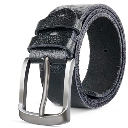 JULIUR LAMONT® Ledergürtel Herren 40mm, Klassik Gürtel für Jeans Mit Geschenkbox (Black, 150)