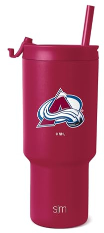 Simple Modern Officially Licensed NHL Colorado Avalanche 30 oz Tumbler with Flip Lid and Straws | Hockey Insulated Cup Stainless Steel | Gifts for Men Women | Trek Collection | Colorado Avalanche