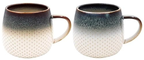 Lesser & Pavey Elemants Reactive Glaze Mugs Set of 2 | Kitchen & Home, Stylish Tableware, Every Occasion, Coffee Cup Set, Mens, Birthday Gifts