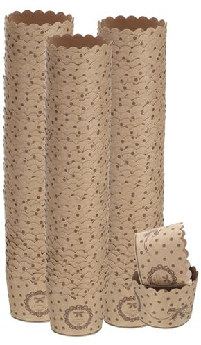 QUARKZMAN 150pz Pirottini da Forno in Carta Piccoli Frittella in Carta Kraft Marrone Pirottini per Cupcake Monouso Antigrasso Sfusi per Matrimonio Compleanno Laurea, Pois Polka