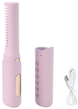 Bonbela Wiederaufladbarer Mini-Haarglätter, 3 Einstellbare Temperaturen, 2000 MAh, Anti-Verbrühung, Typ C, Kabelloser Haarglätter für Alle Haartypen (Lila)