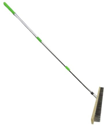 Fenteer Cepillo de Limpieza de Acero Inoxidable para Pisos de Alambre con Mango Largo, Cabeza Del Cepillo